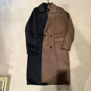 Rails long coat grey and brown size medium